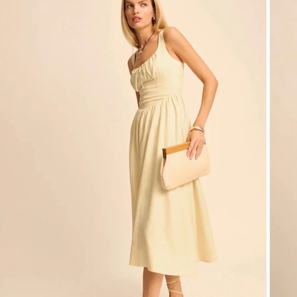 Reformation Balia Linen Dress- yellow - Picture 2 of 4